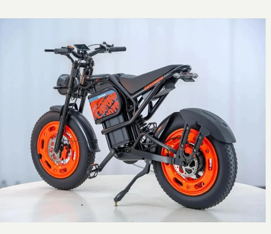 A-78 fat-tire electric bike with orange rims